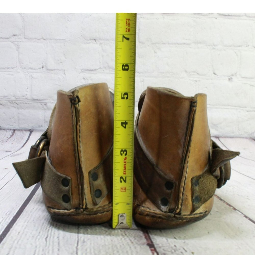 *Unbranded Unisex Brown Leather Slip On Round Toe Ankle Clog Shoes Sz 10 Inches - Picture 6 of 9